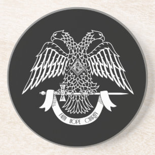 Dessous De Verre En Grès Aigle à deux têtes comme symbole maçonnique