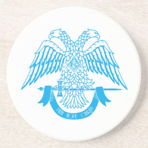 Dessous De Verre En Grès Aigle à deux têtes comme symbole maçonnique