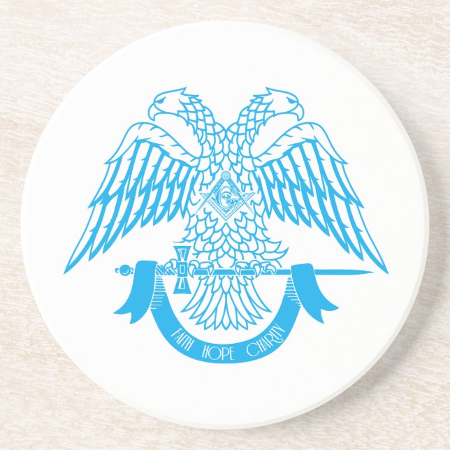 Dessous De Verre En Grès Aigle à deux têtes comme symbole maçonnique (Devant)