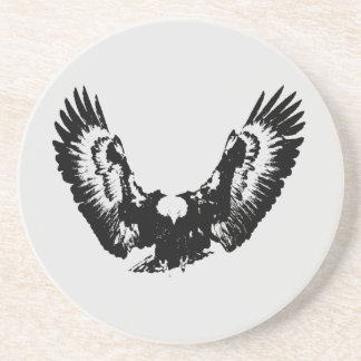 Dessous De Verre En Grès Aigle noir et blanc