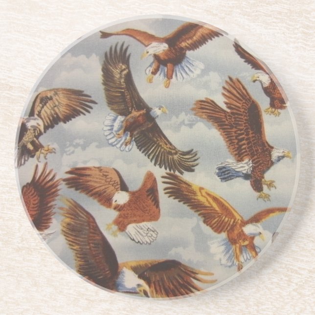 Dessous De Verre En Grès Aigles chauds en vol (Devant)