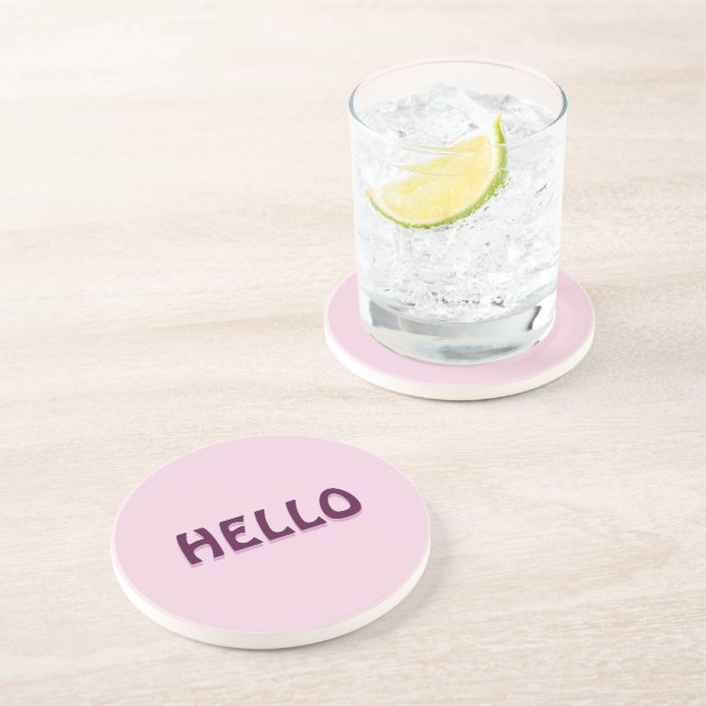 DESSOUS DE VERRE EN GRÈS AIMANT AVEC BONJOUR (Côté)