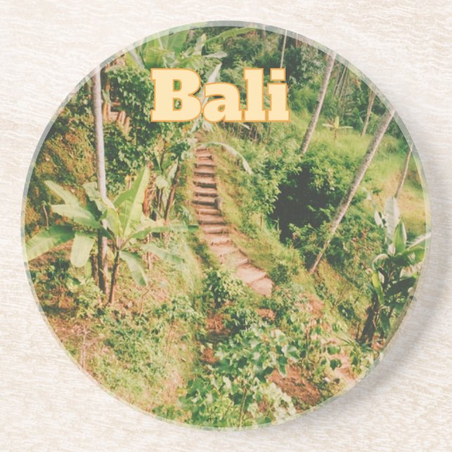 Dessous De Verre En Grès Aimant photo flexible souvenir de Bali (Devant)