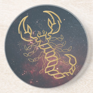 Dessous De Verre En Grès Aimant Scorpion Doré