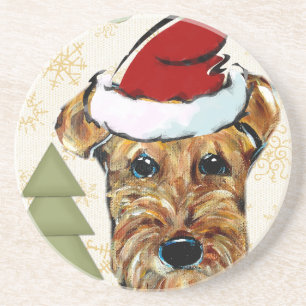 DESSOUS DE VERRE EN GRÈS AIRDALE TERRIER
