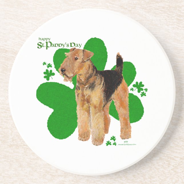 Dessous De Verre En Grès Airedale Terrier St Paddy (Devant)