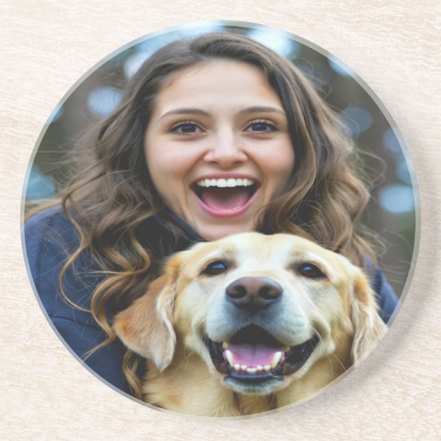 Dessous De Verre En Grès Ajouter une photo de Labrador Retriever Personnali (Devant)