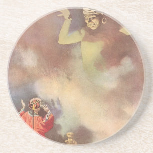 Dessous De Verre En Grès Aladdin et le Génie de la Lampe vintage, Godwin