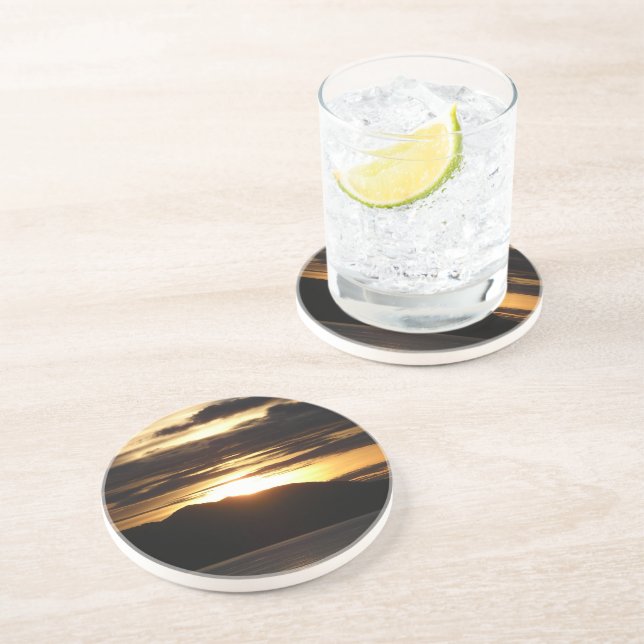 Dessous De Verre En Grès Alaskan Sunset III Belle photographie de l'Alaska (Côté)