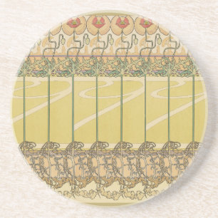 Dessous De Verre En Grès Alfonse Mucha Coquelicots Papier Peint Floral Art 