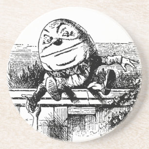 Dessous De Verre En Grès Alice au pays des merveilles vintage, Humpty Dumpt