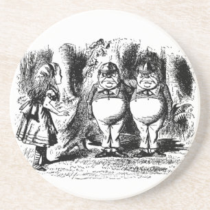 Dessous De Verre En Grès Alice au Pays des Merveilles vintage, Tweedledum T