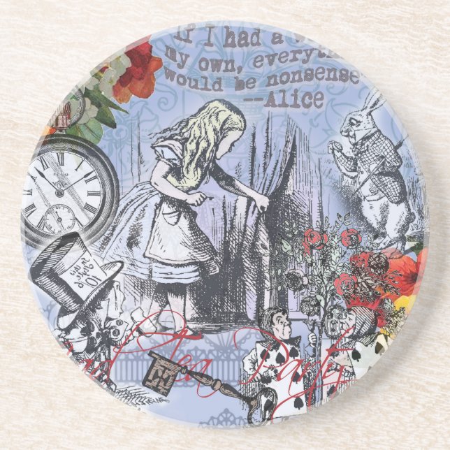 Dessous De Verre En Grès Alice rideau absurdité merveilleux classique (Devant)