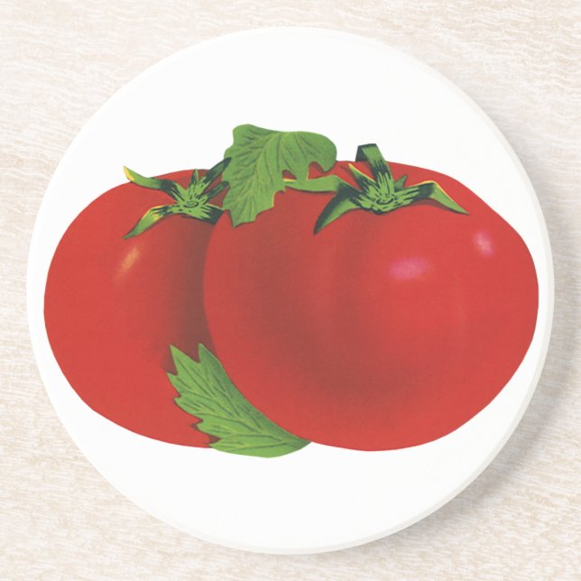 Dessous De Verre En Grès Aliments Anciens, Tomate Rouge Mûre Héritée Biolog (Devant)