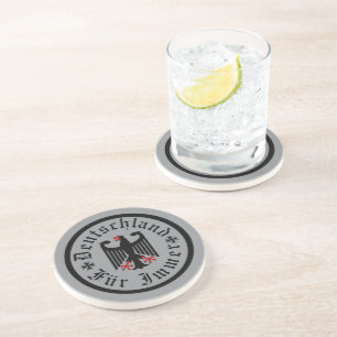 Dessous De Verre En Grès Allemagne/Deutschland Forever/aigle noir/croix de
