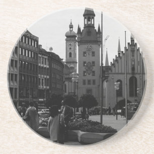 Dessous De Verre En Grès Allemagne vintage Église de Munich Marienplatz