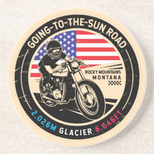 Dessous De Verre En Grès Aller à la moto Sun Road Montana
