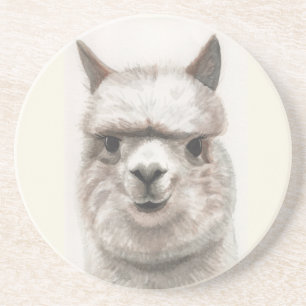 Dessous De Verre En Grès Alpaca sourit de grès Dessous de verre naturel Aq