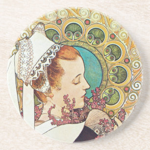 Dessous De Verre En Grès Alphonse Mucha Nurse Maid