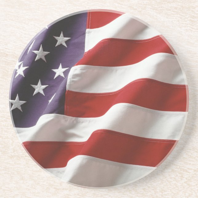 Dessous De Verre En Grès American Flag (Devant)
