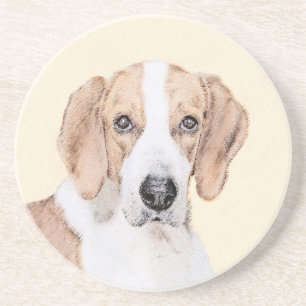 Dessous De Verre En Grès American Foxhound Painting - Joli art original chi