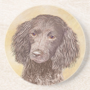 Dessous De Verre En Grès American Water Spaniel Peinture - Original Dog Art