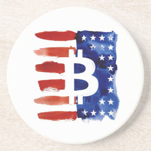Dessous De Verre En Grès Amérique Bitcoin (Peinture No. 8)
