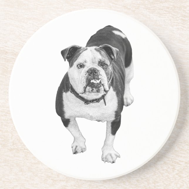 Dessous De Verre En Grès Ami d'hiver, Coaster Bulldog (Devant)