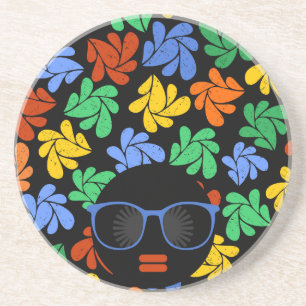 Dessous De Verre En Grès Amour Afro Coloré