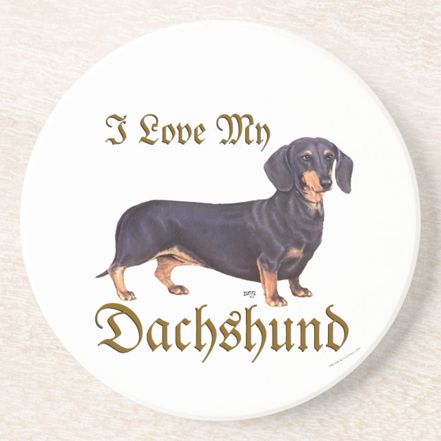 Dessous De Verre En Grès Amour de Dachshund (Devant)