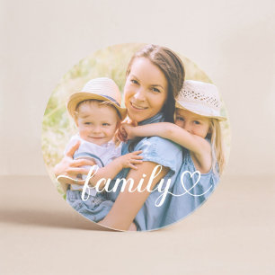 Dessous De Verre En Grès Amour de famille Écriture blanche Photo personnali