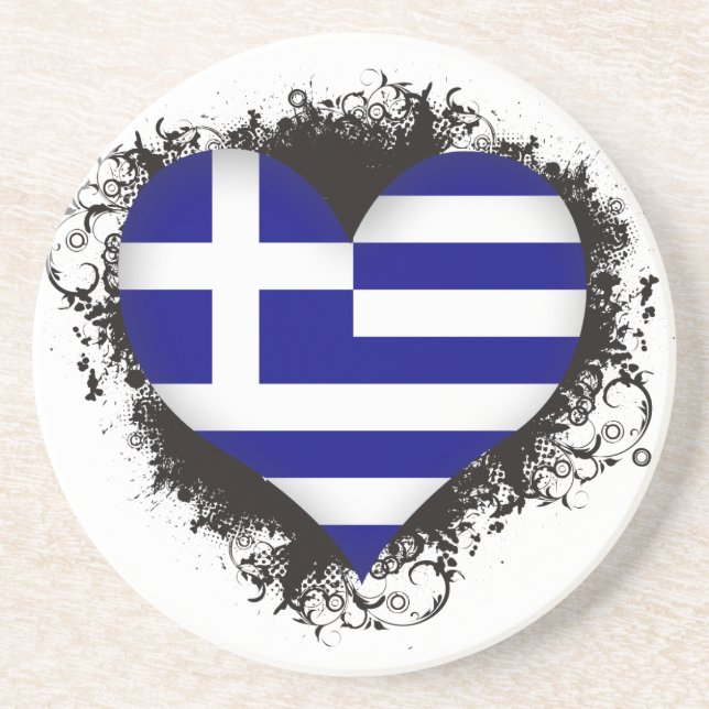 Dessous De Verre En Grès Amour Grèce du cru I (Devant)
