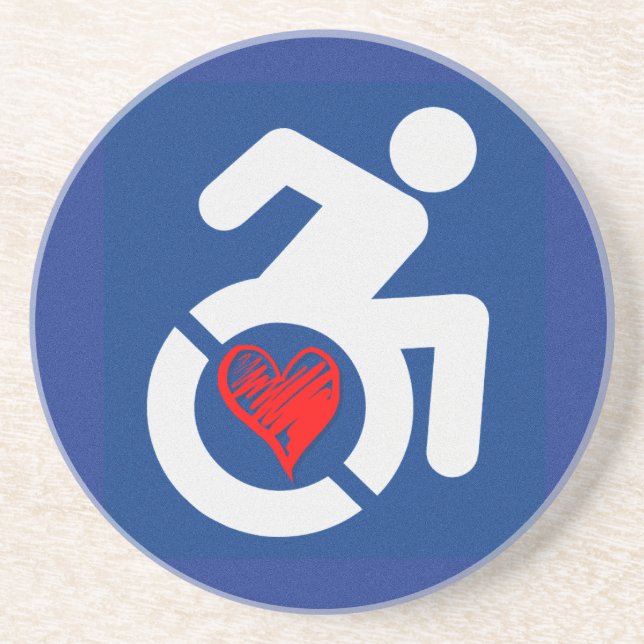 Dessous De Verre En Grès Amour Handicap (Devant)