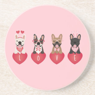 Dessous De Verre En Grès Amour Valentine Bulldogs