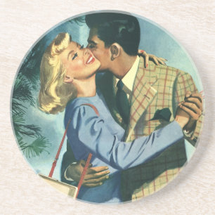 Dessous De Verre En Grès Amour vintage et romance, Danse de Noël