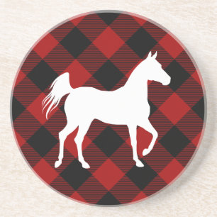 Dessous De Verre En Grès Amoureux de cheval Buffalo Plaid Maison de campagn