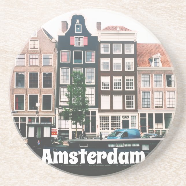 Dessous De Verre En Grès Amsterdam Voyage Souvenir (Devant)