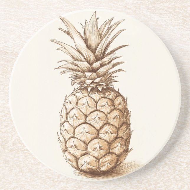 Dessous De Verre En Grès Ananas  (Devant)