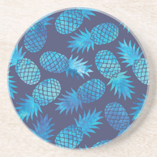 Dessous De Verre En Grès Ananas bleus de colorant de cravate