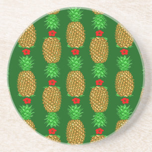 Dessous De Verre En Grès Ananas de Noël Tropical Noël chaud Noël Gre