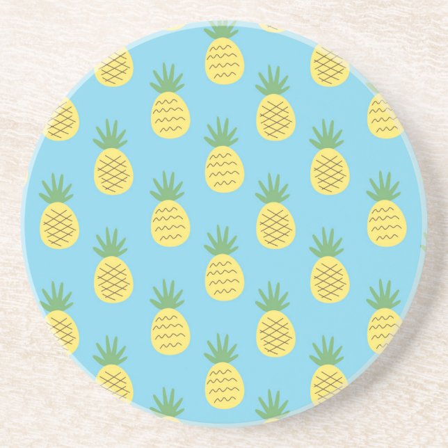 Dessous De Verre En Grès Ananas délice : Tropical Fruit Print (Devant)