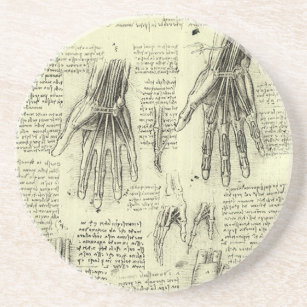 Dessous De Verre En Grès Anatomie de la main humaine par Léonard de Vinci