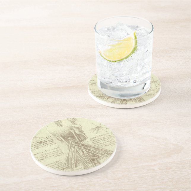 Dessous De Verre En Grès Anatomie humaine colonne vertébrale par Leonardo d (Côté)