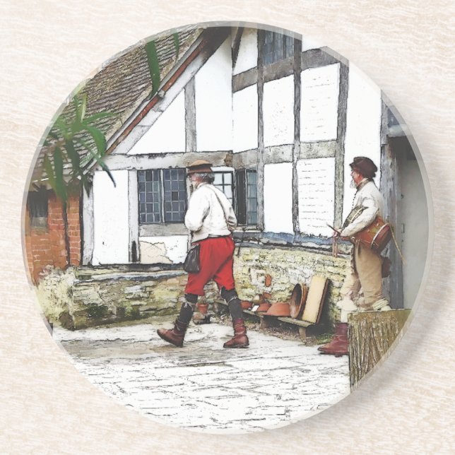 DESSOUS DE VERRE EN GRÈS ANCIENNE ANGLETERRE (Devant)