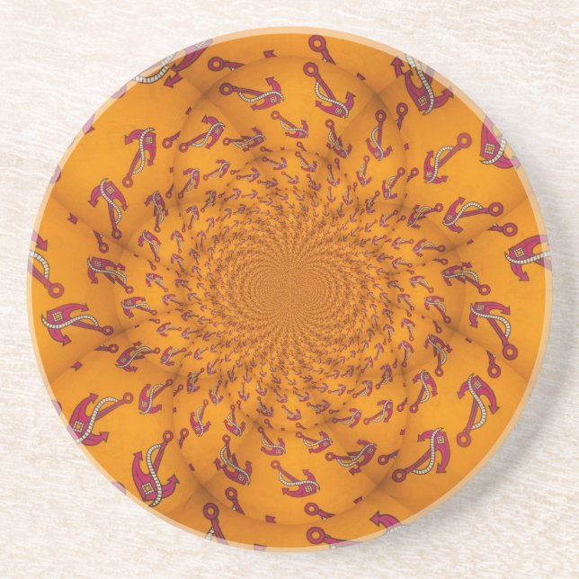 Dessous De Verre En Grès Ancre Kaleidoscope (Devant)