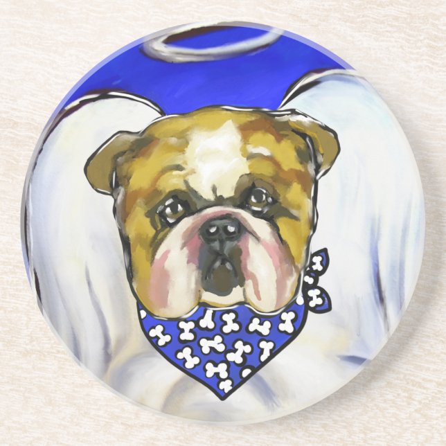 Dessous De Verre En Grès Ange Bulldog (Devant)