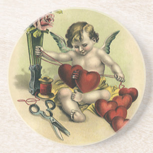 Dessous De Verre En Grès  Ange couturière vintage victorienne de la Saint-V