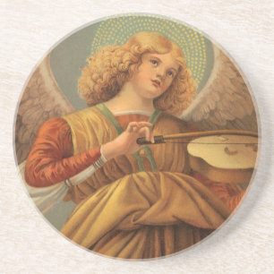 Dessous De Verre En Grès Ange de la Renaissance jouant du violon Melozzo da
