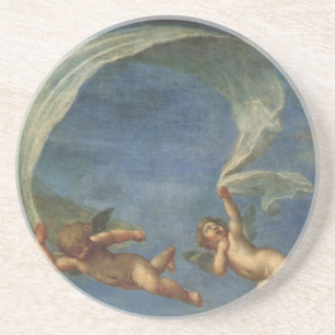 Dessous De Verre En Grès Anges Détail d'Adonis conduit par des Cupidons par
