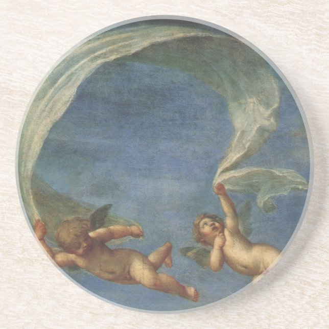 Dessous De Verre En Grès Anges Détail d'Adonis conduit par des Cupidons par (Devant)